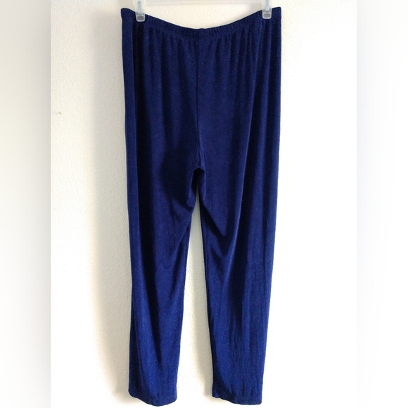 Chico's Travelers Knit Pants Blue Elastic Waist Straight Leg Chico's 2 R 12 14 - Picture 4 of 4